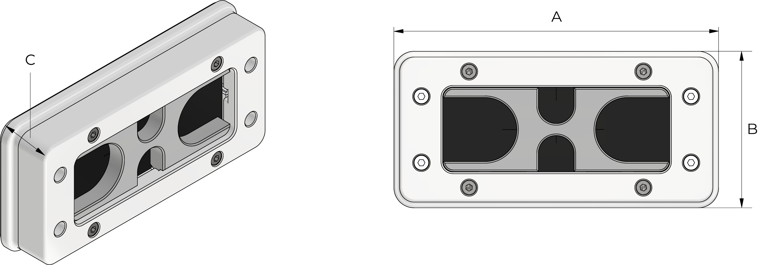 BPA kabelinnføringsplate Technical Drawing