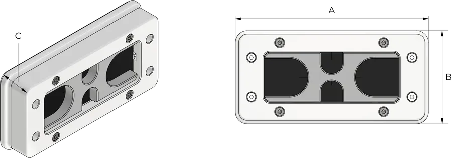 BPA kabelinnføringsplate Technical Drawing