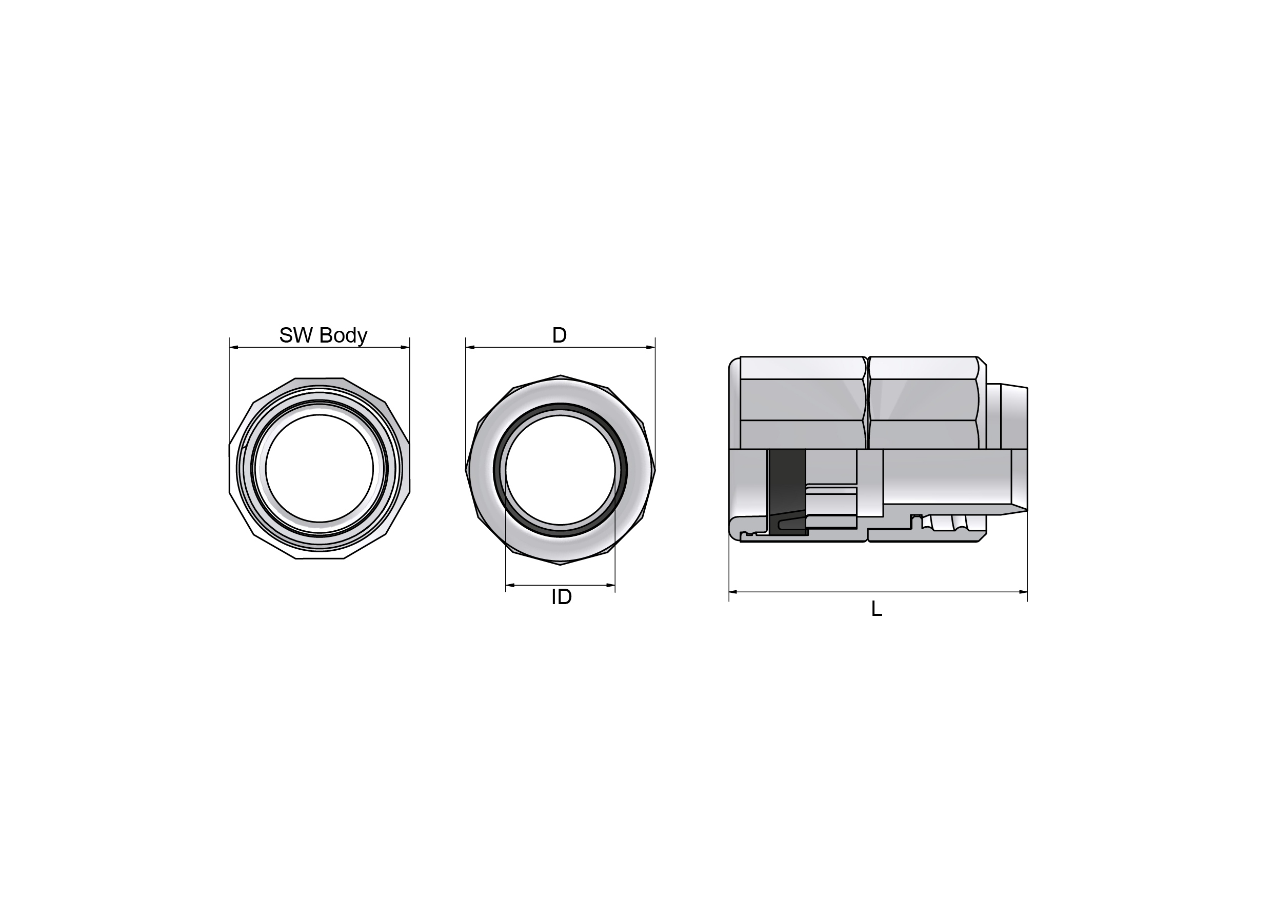 Konduitkoblinger Technical Drawing