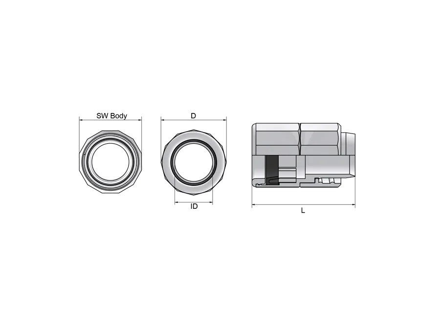 Konduitkoblinger Technical Drawing