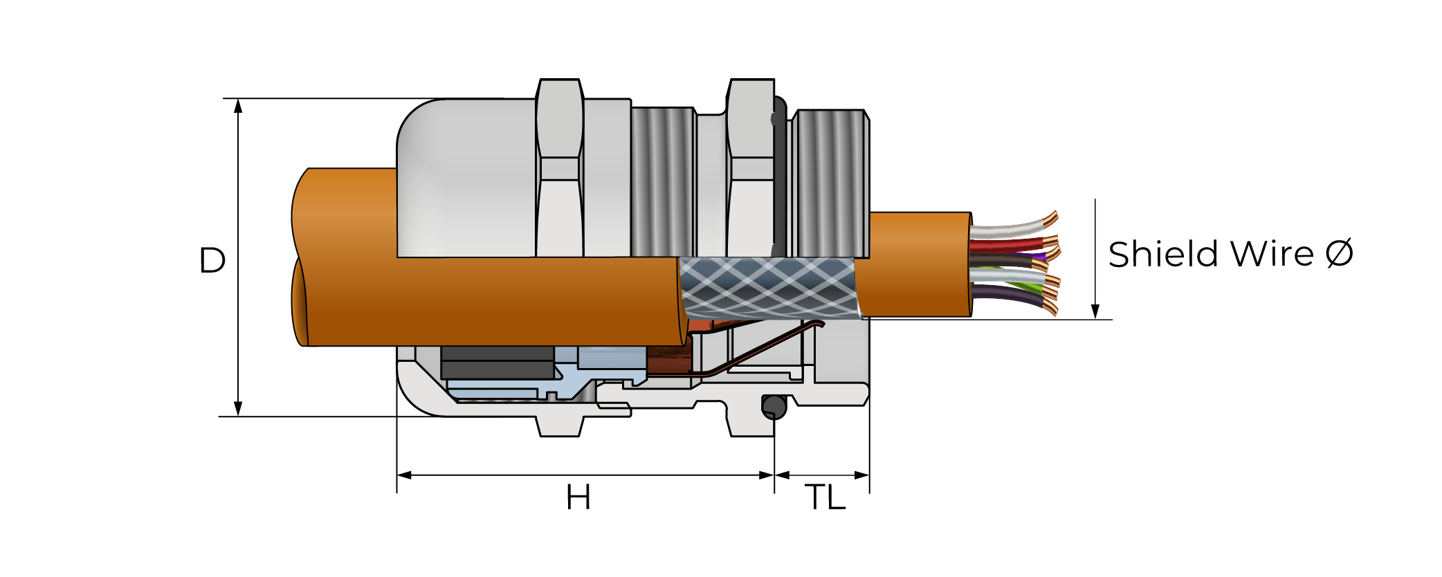 EMC-kabelnippel 3 Technical Drawing
