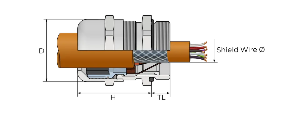 EMC-kabelnippel 3 Technical Drawing