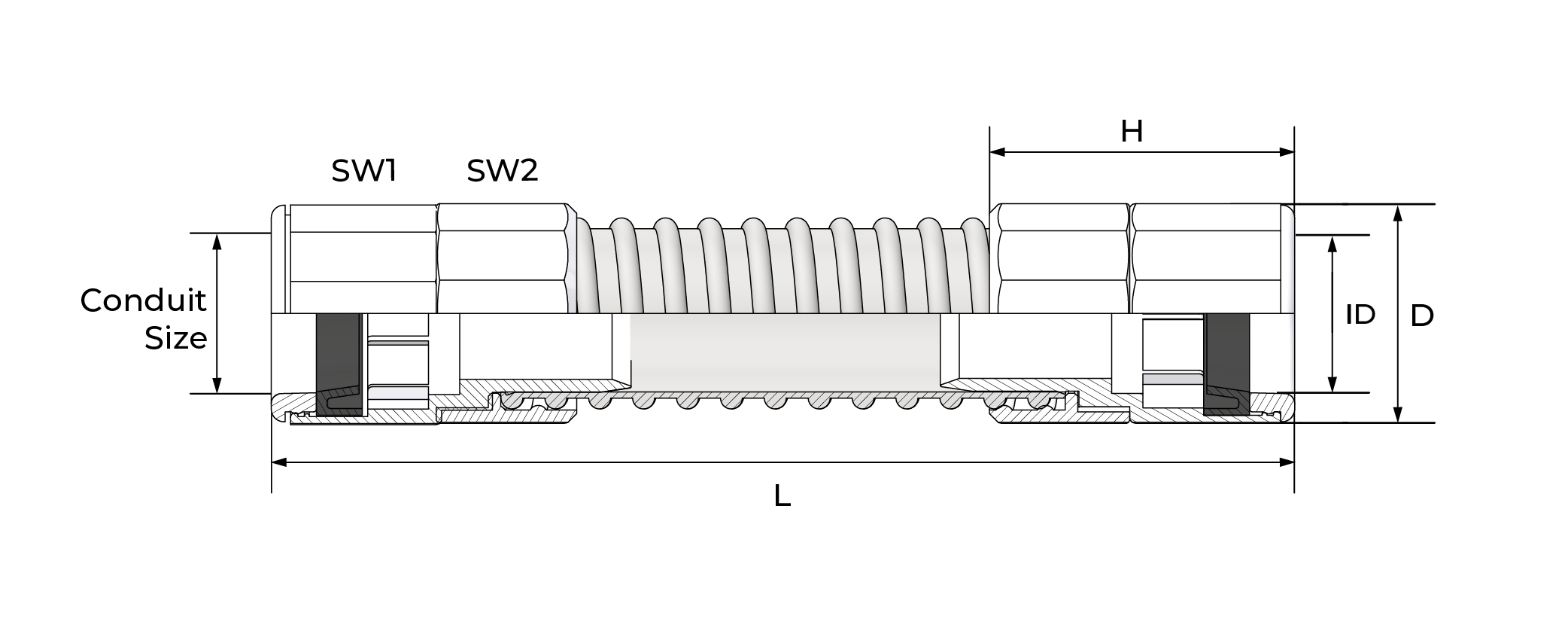 Fleksible koblinger Technical Drawing