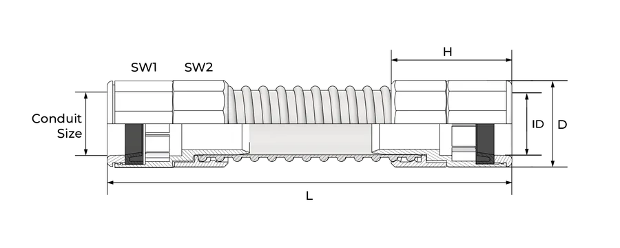 Fleksible koblinger Technical Drawing