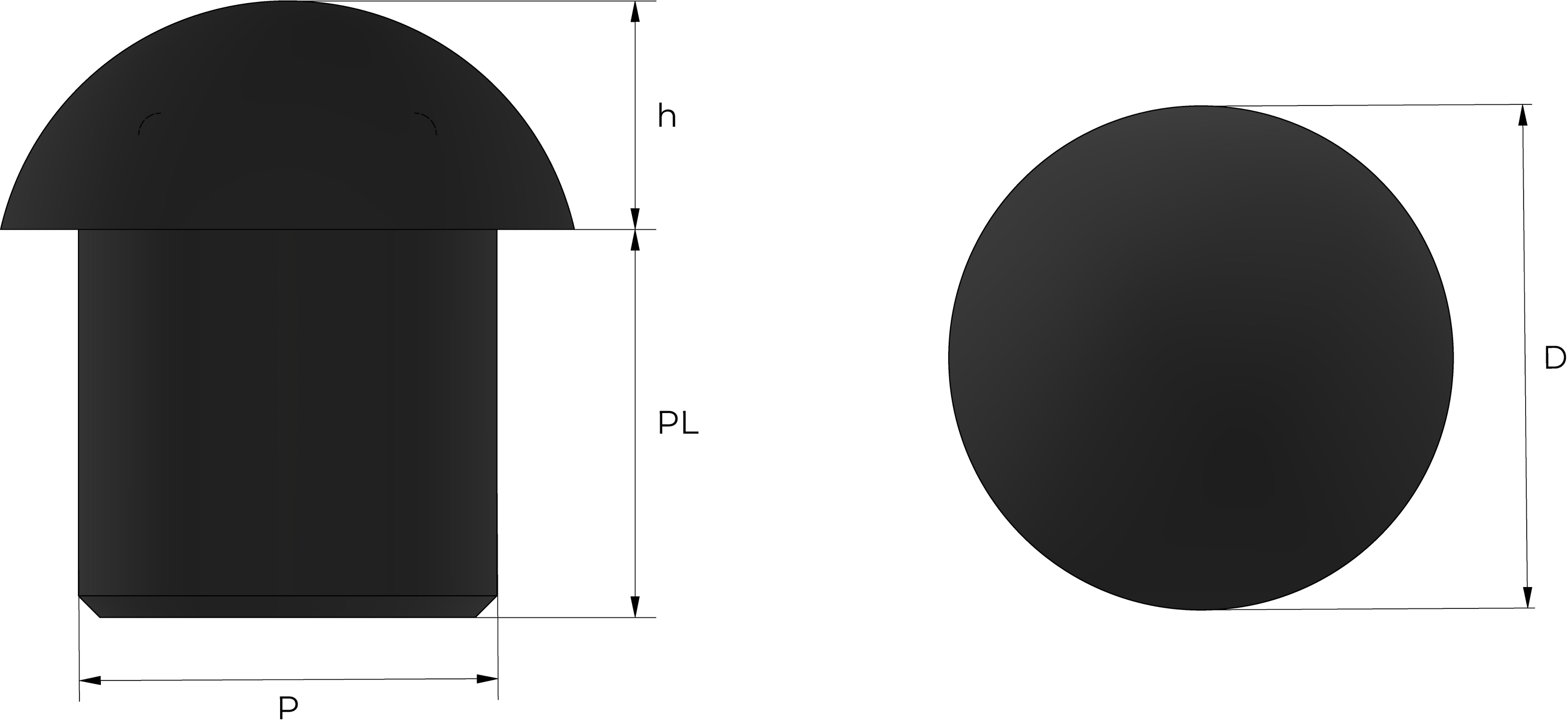 Ex-kuppelplugg Technical Drawing