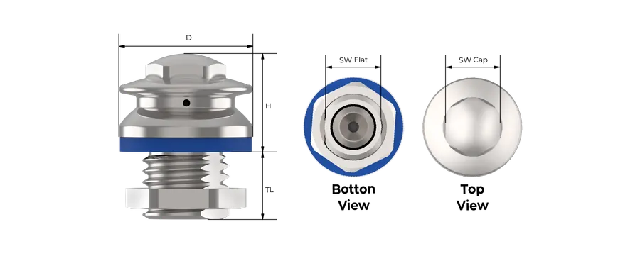 Hygienisk ventilasjonsplugg Technical Drawing