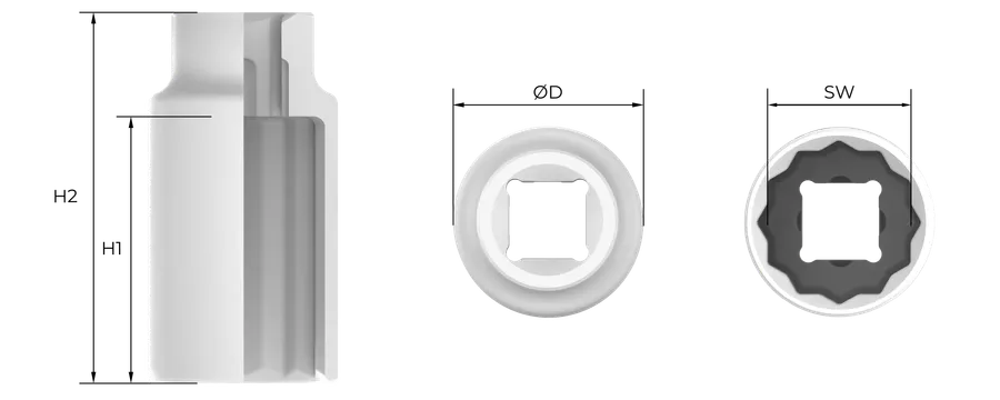 Hurtigmonteringsverktøy Technical Drawing