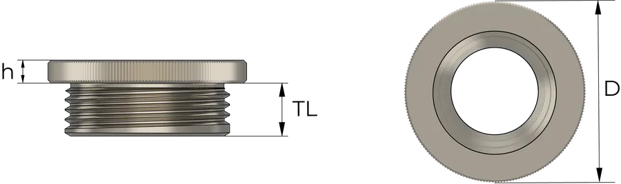 Reduksjonsnippel, metall Technical Drawing