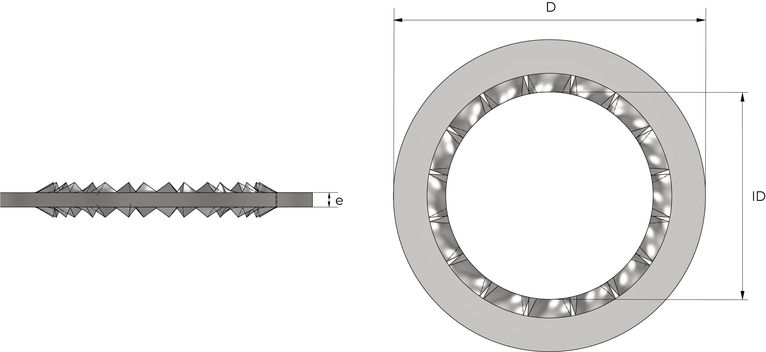 Tannede skiver Technical Drawing