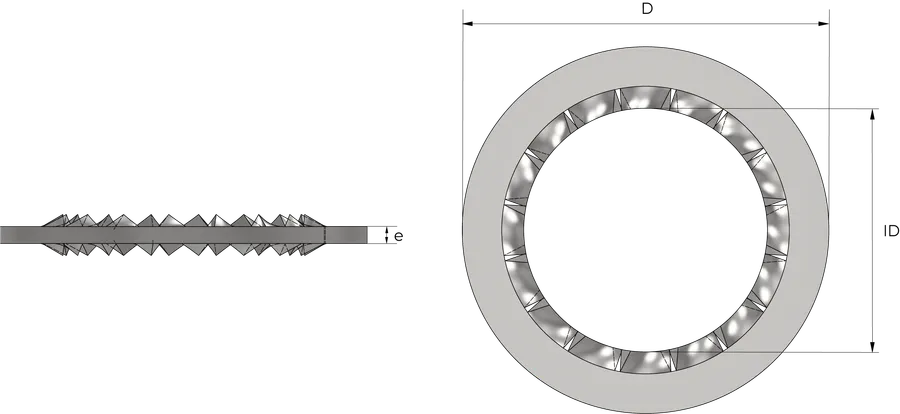 Tannede skiver Technical Drawing