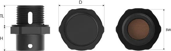 Spica – Dreneringsplugg i polyamid Technical Drawing