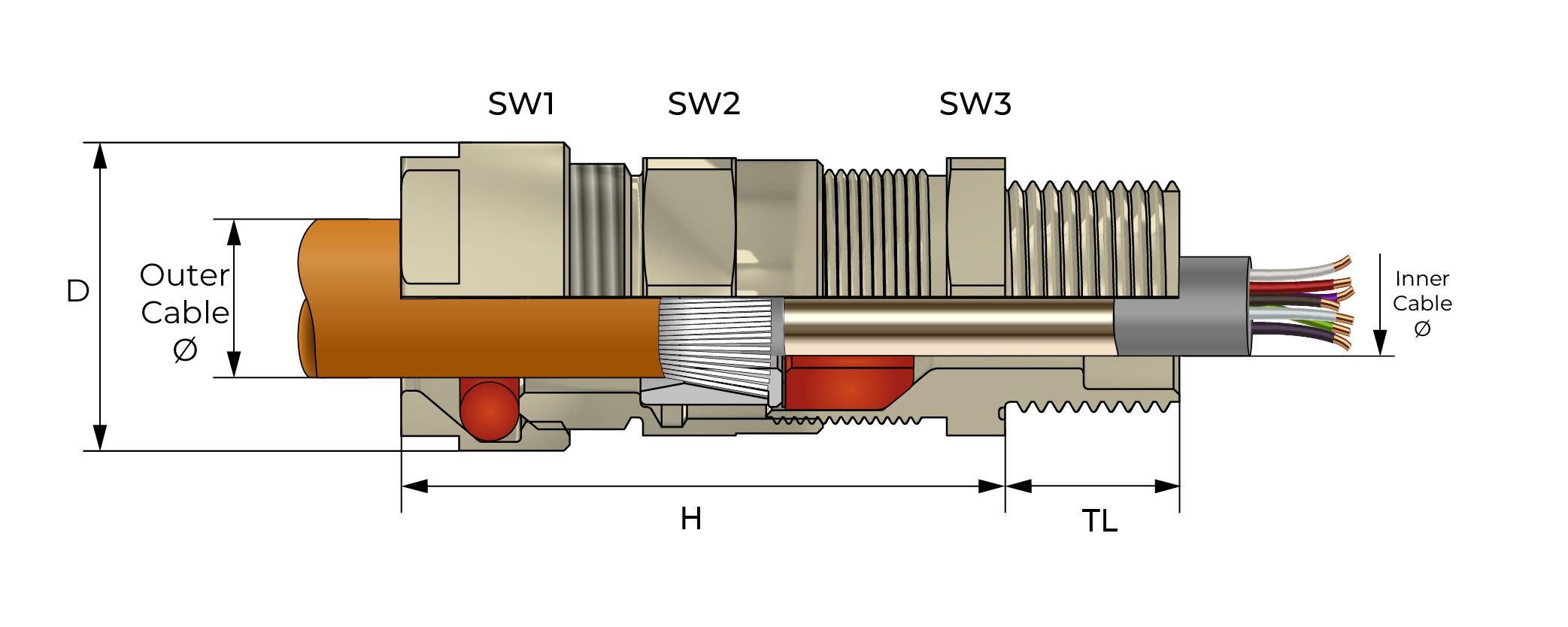 Volans blykappe Technical Drawing