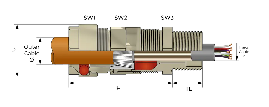 Volans blykappe Technical Drawing